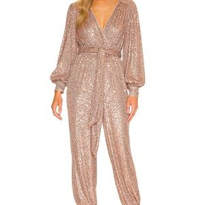 NWT Lovers and Friends Rose Gold Happy Hour Jumpsuit Small